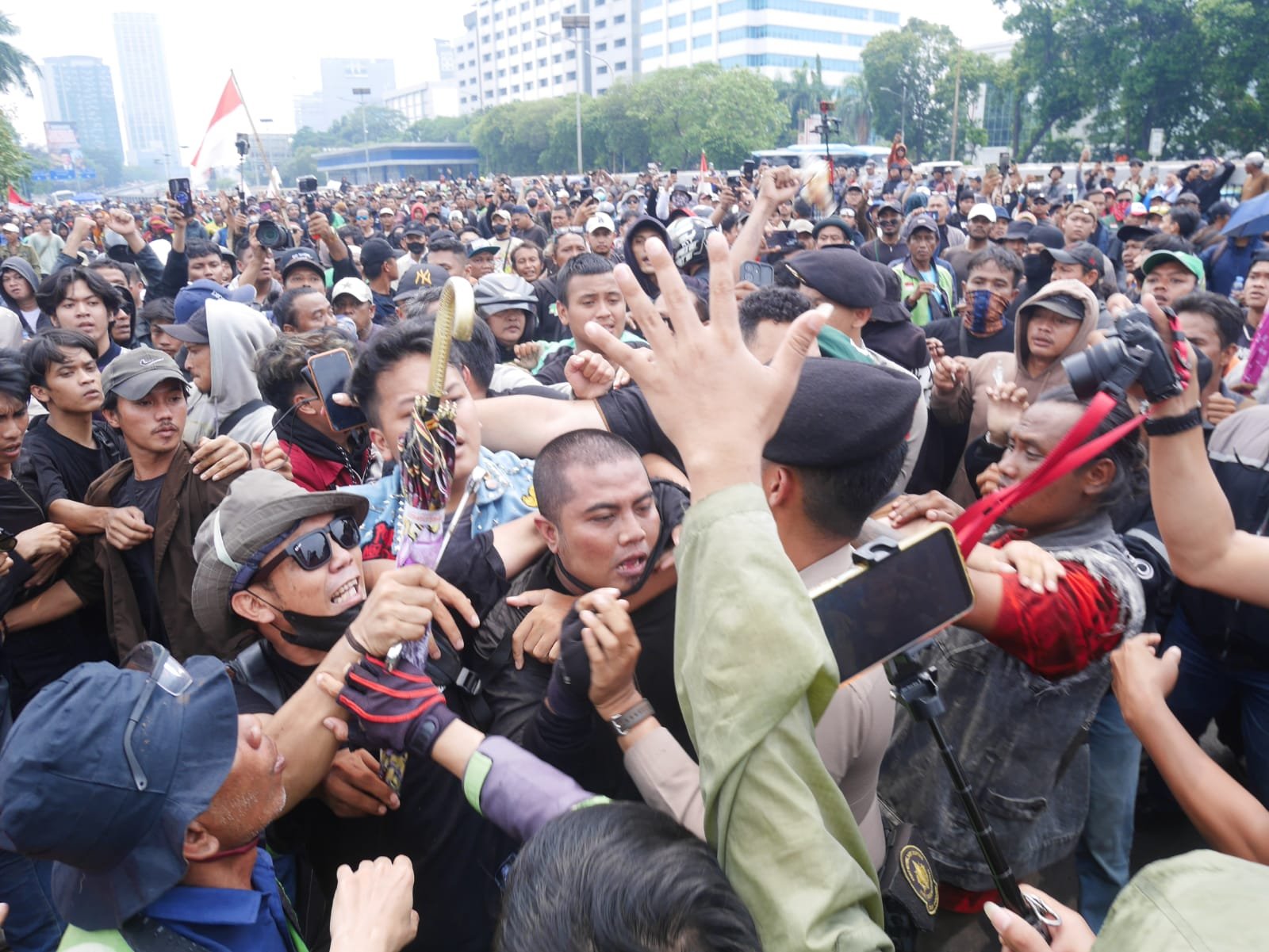 Bawa Golok di Tengah Aksi DPR, Pria Diduga Provokator Diamankan Polisi