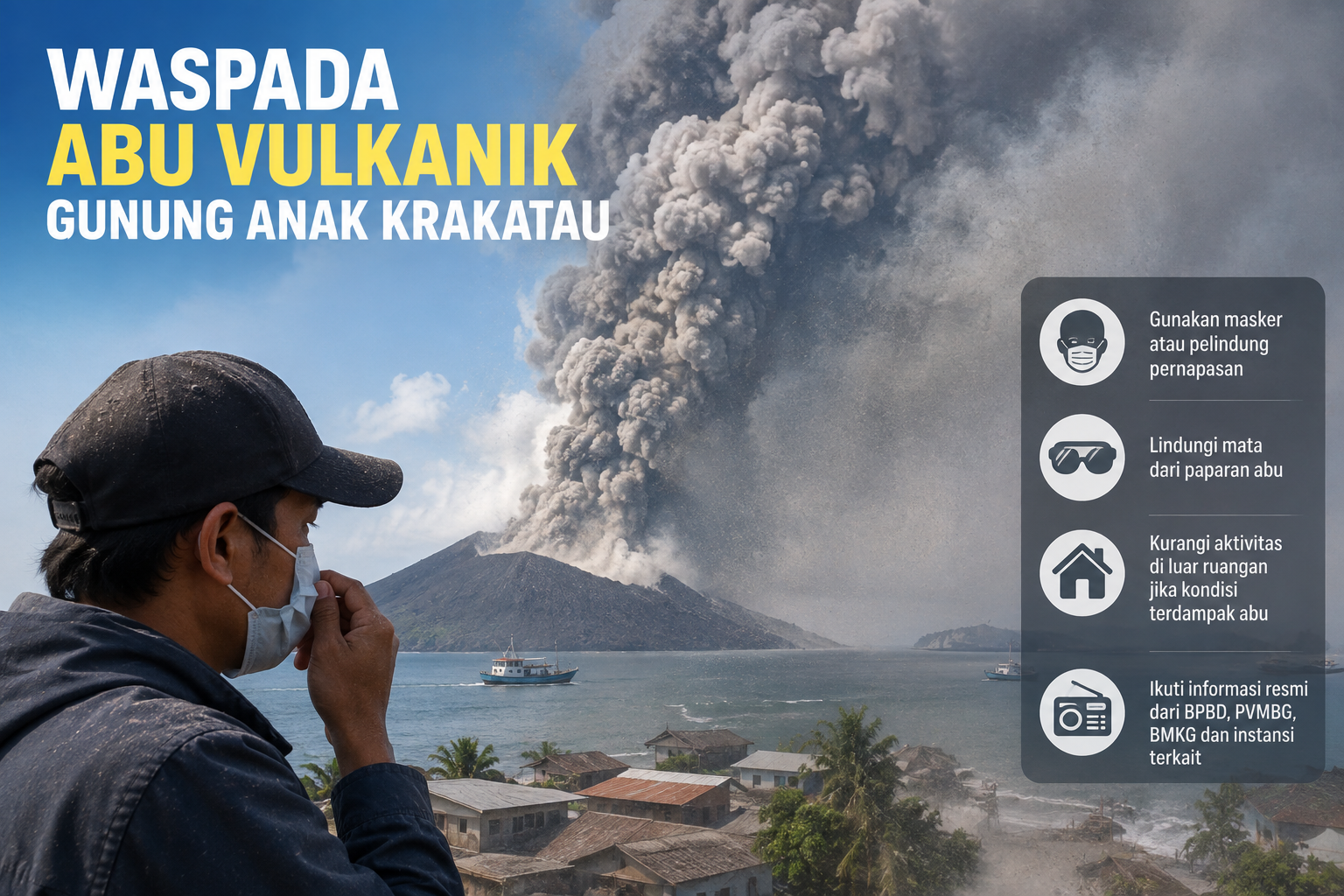 Debu Hitam Muncul di Cimarga, Warga Waspada Dampak Aktivitas Anak Krakatau